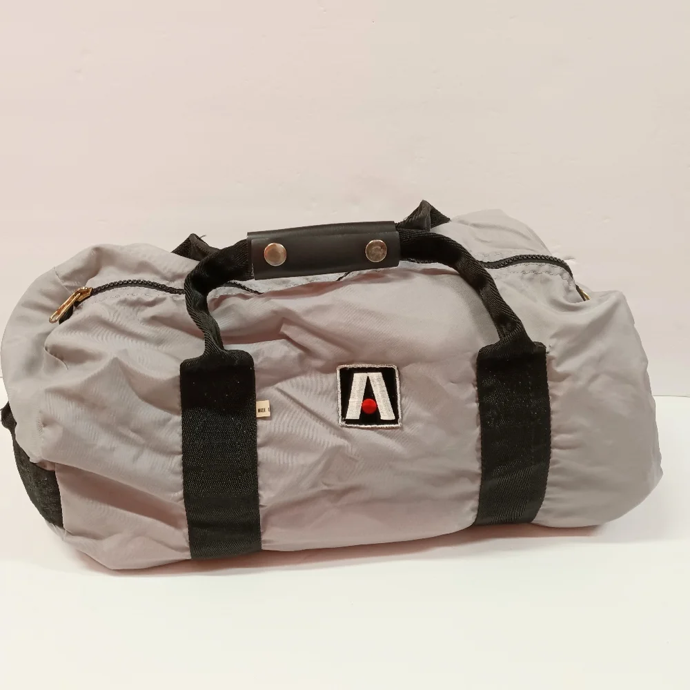 Academy Broadway Vintage Nylon Duffle Bags Gray Black